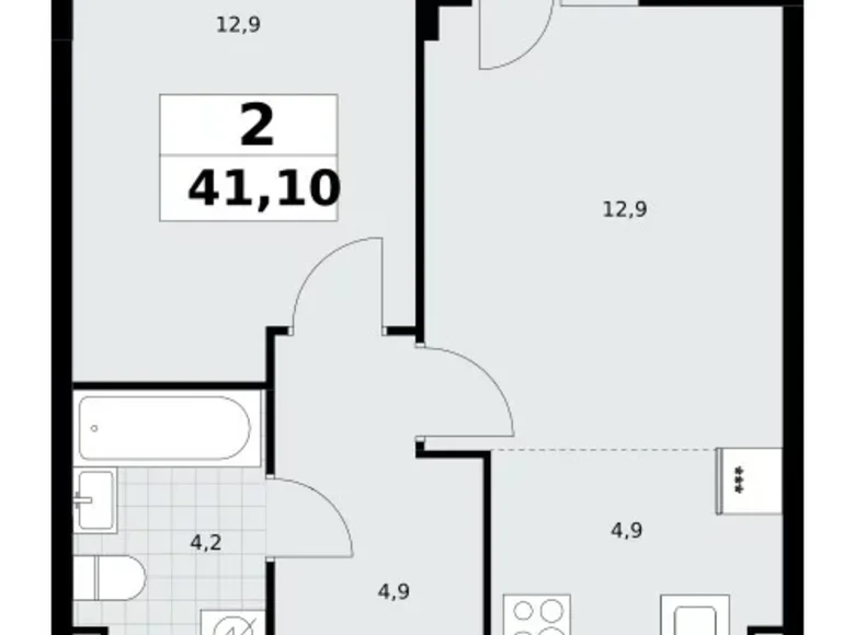 Apartamento 2 habitaciones 41 m² Postnikovo, Rusia