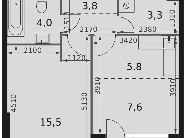 Wohnung 1 zimmer 42 m² Moskau, Russland