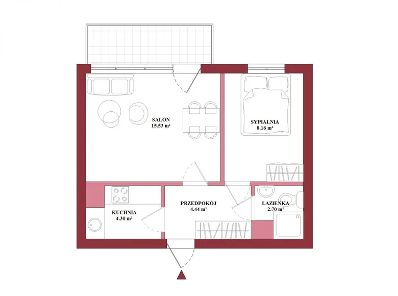 Apartamento 2 habitaciones 35 m² Varsovia, Polonia