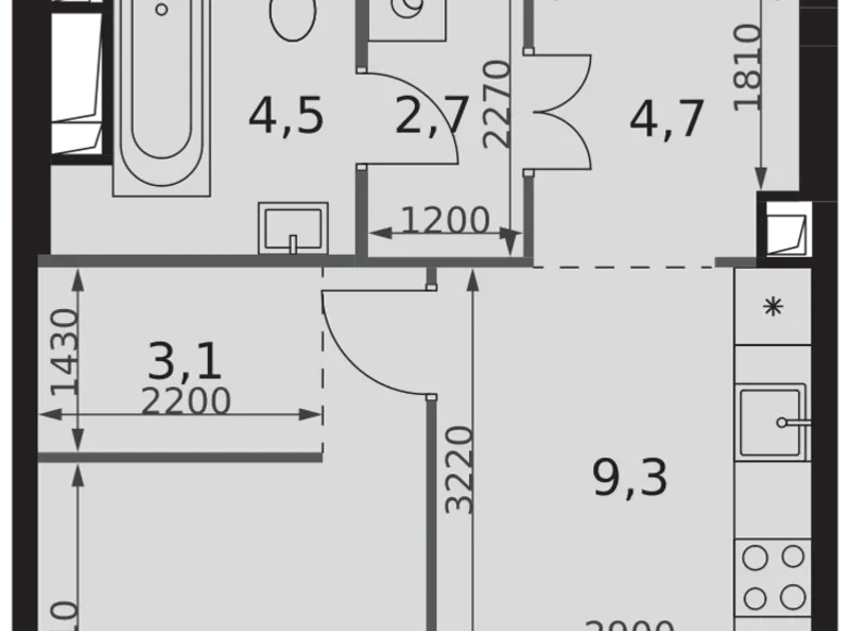 Mieszkanie 1 pokój 37 m² Moskwa, Rosja