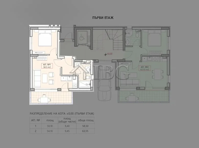 Квартира 2 комнаты 58 м² Святой Влас, Болгария