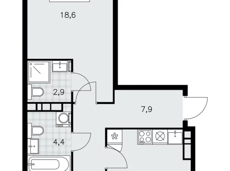 Квартира 2 комнаты 67 м² поселение Сосенское, Россия