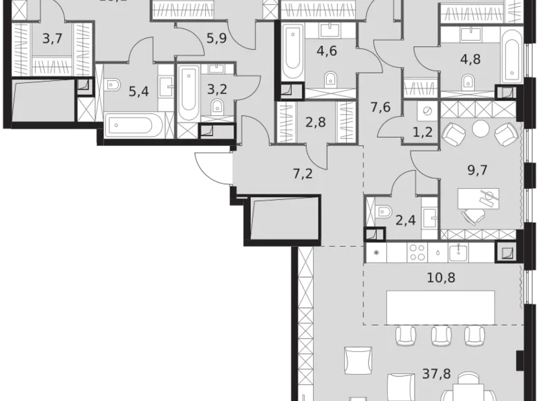 Wohnung 6 zimmer 168 m² Nordwestlicher Verwaltungsbezirk, Russland