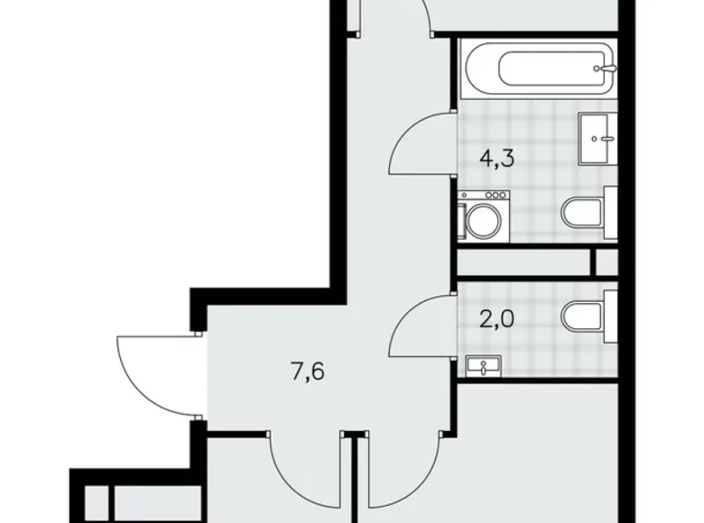 Apartamento 2 habitaciones 51 m² poselenie Sosenskoe, Rusia