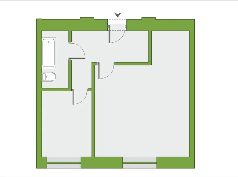 1 room apartment 35 m² Warsaw, Poland