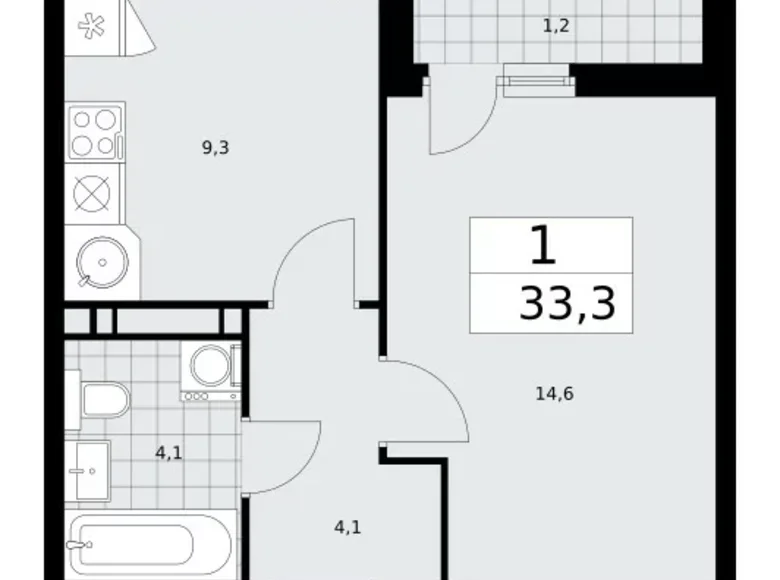 Wohnung 1 zimmer 33 m² Moskau, Russland