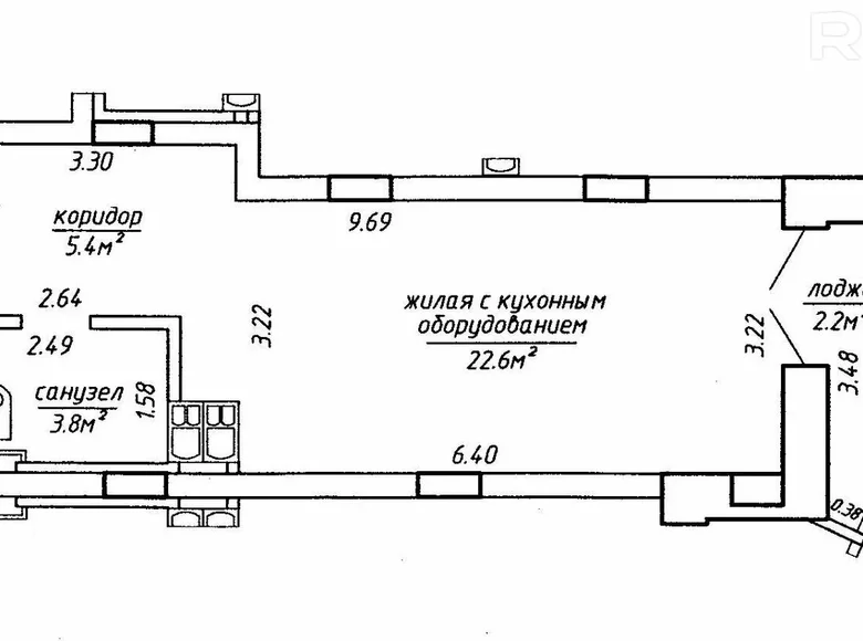 Wohnung 1 Zimmer 34 m² Minsk, Weißrussland