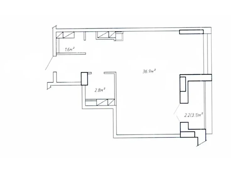 1 room apartment 44 m² Minsk, Belarus