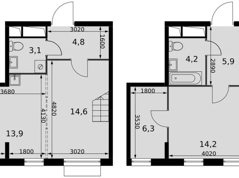 3 room apartment 67 m² Razvilka, Russia