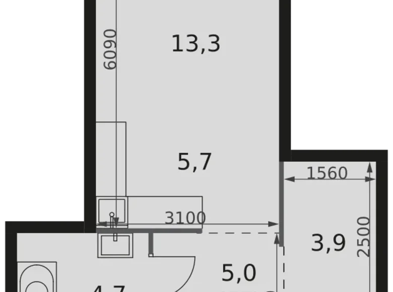 Wohnung 1 zimmer 33 m² Moskau, Russland