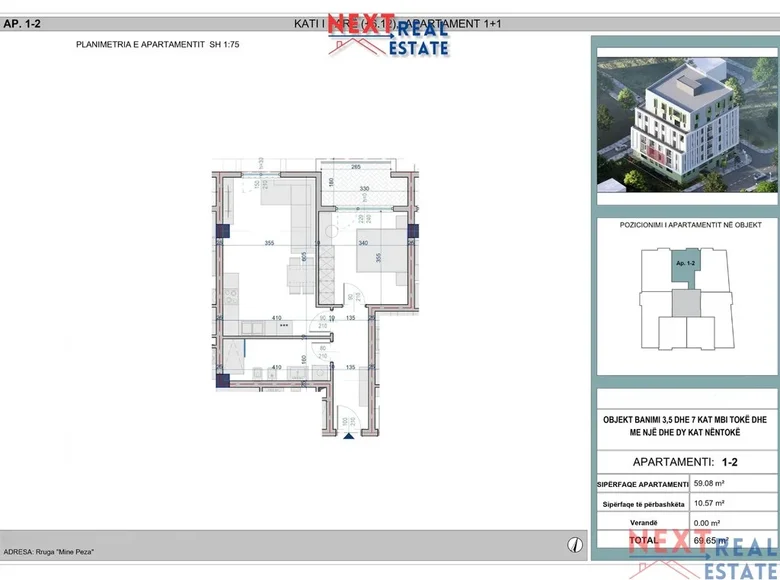 Wohnung 2 zimmer 59 m² Paskuqan, Albanien