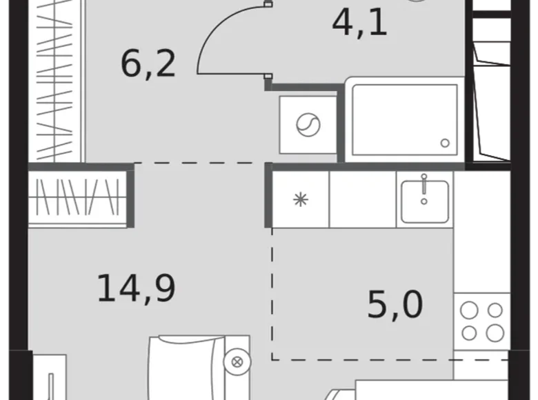 Estudio 1 habitación 30 m² North-Western Administrative Okrug, Rusia