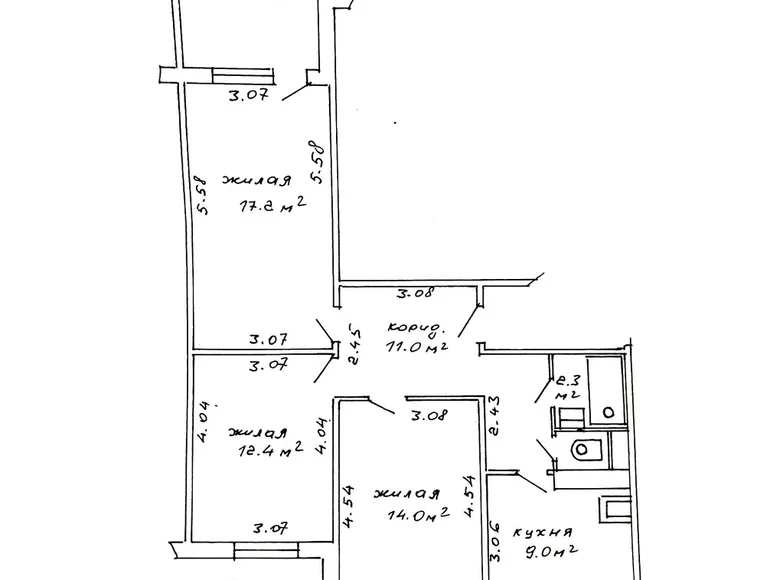 Apartamento 3 habitaciones 69 m² Minsk, Bielorrusia