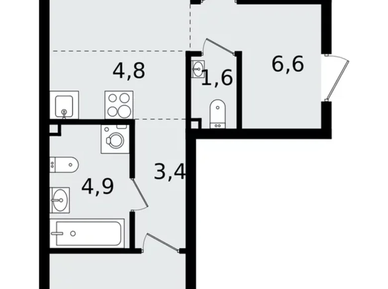 Apartamento 3 habitaciones 59 m² Vsevolozhsk, Rusia