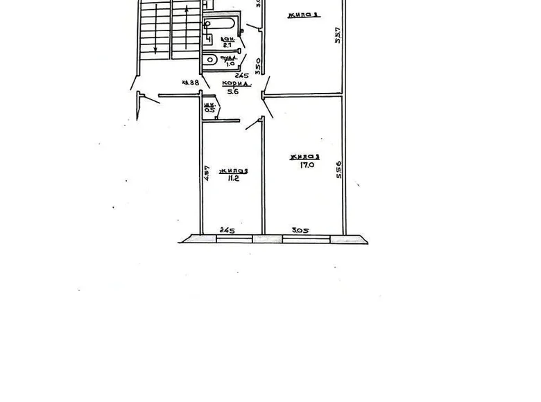 Mieszkanie 3 pokoi 61 m² Lida, Białoruś