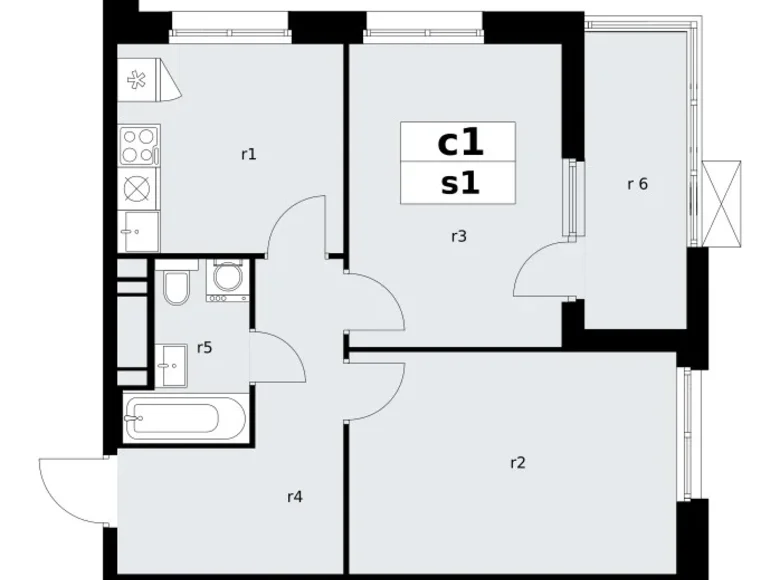 Mieszkanie 2 pokoi 52 m² poselenie Sosenskoe, Rosja