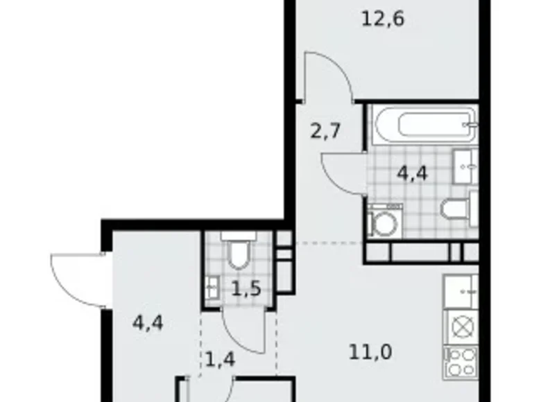 Wohnung 3 zimmer 58 m² Moskau, Russland