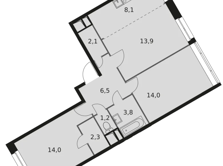 Wohnung 3 zimmer 66 m² Veshki, Russland