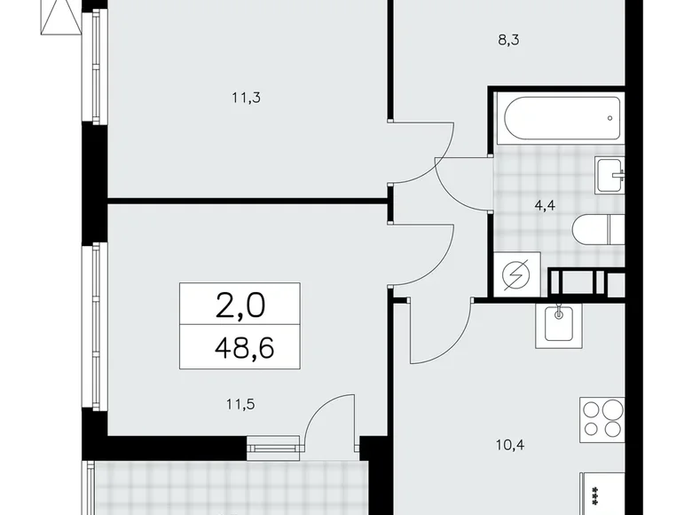 Apartamento 2 habitaciones 49 m² Krasnoye Selo, Rusia