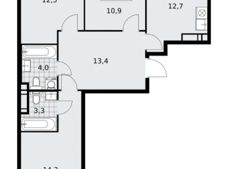 Квартира 3 комнаты 73 м² поселение Сосенское, Россия