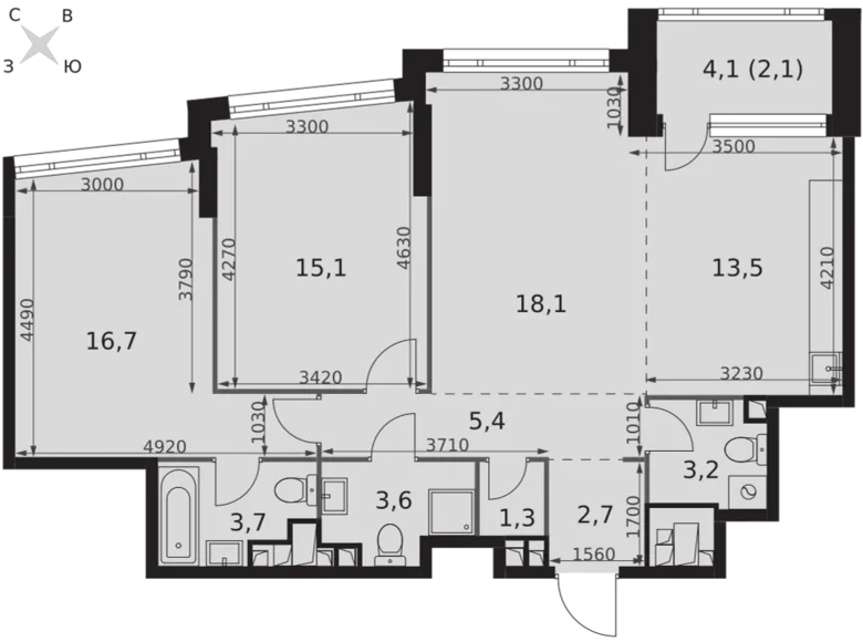 Mieszkanie 3 pokoi 85 m² Moskwa, Rosja