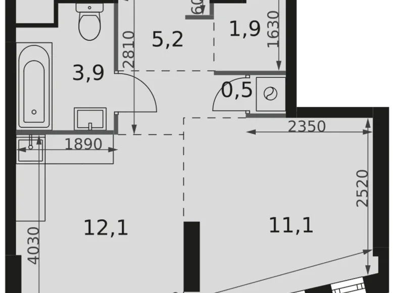 Квартира 1 комната 35 м² Москва, Россия