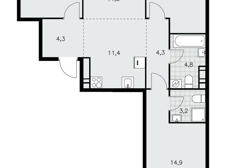 Apartamento 4 habitaciones 81 m² Moscú, Rusia