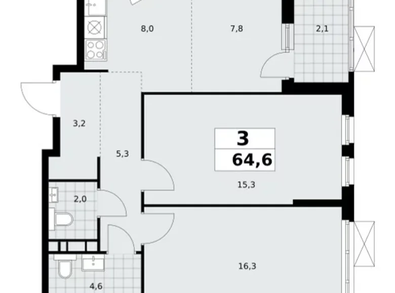 Wohnung 3 zimmer 65 m² Moskau, Russland