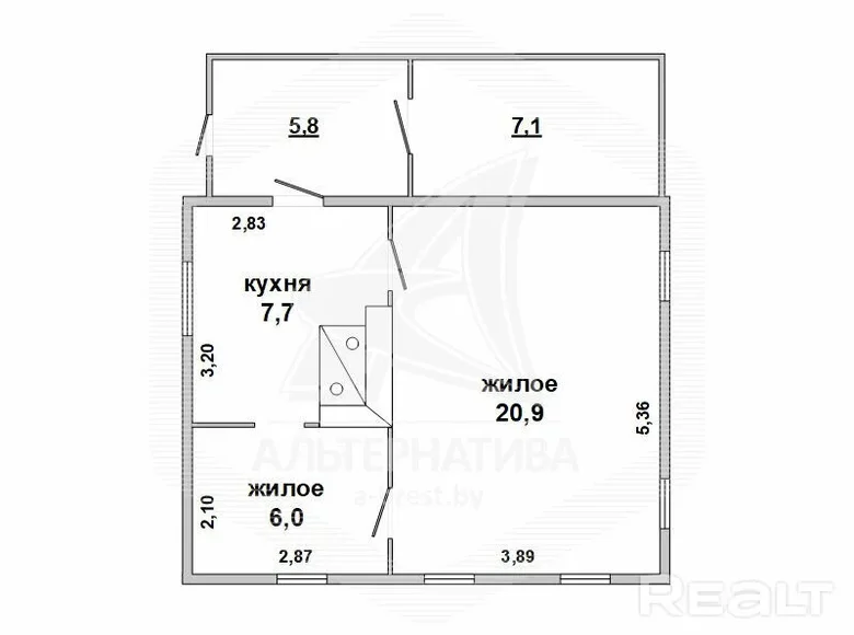 House 35 m² Dzmitrovicki sielski Saviet, Belarus