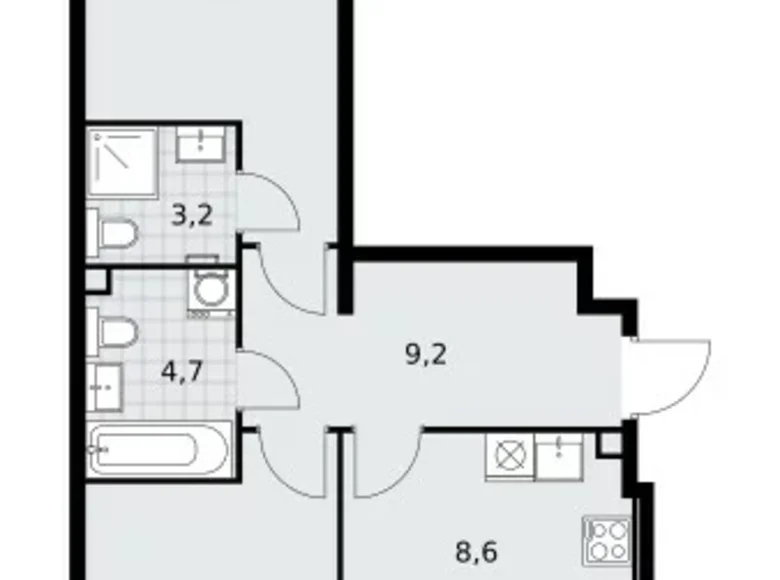 Квартира 3 комнаты 63 м² поселение Сосенское, Россия