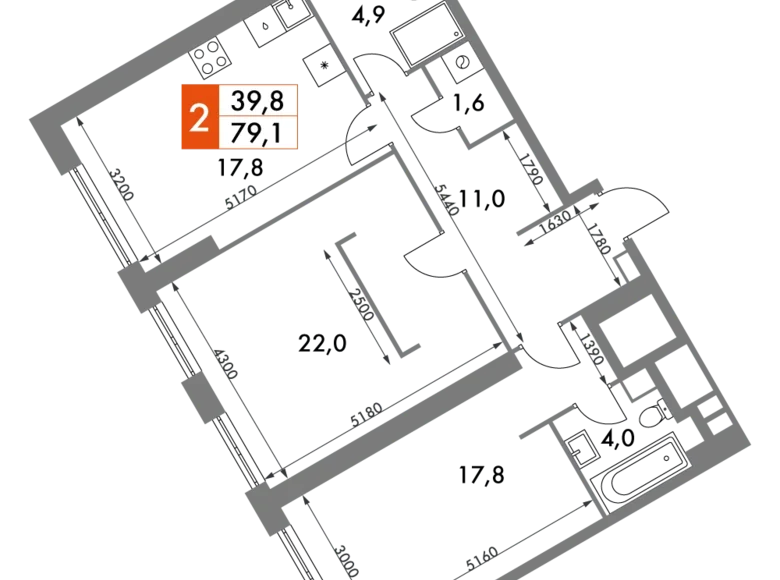 Квартира 3 комнаты 79 м² район Коньково, Россия