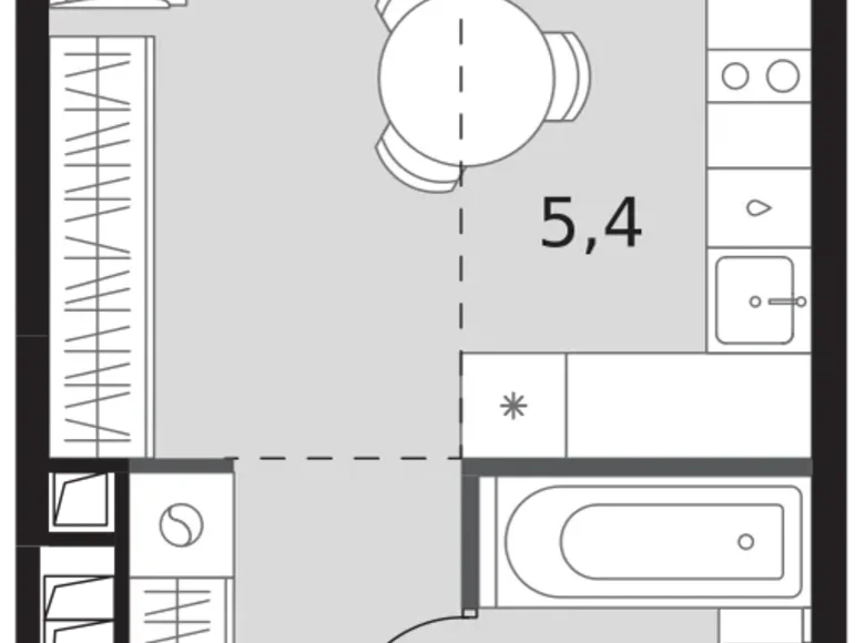 Студия 1 комната 31 м² Северо-Западный административный округ, Россия