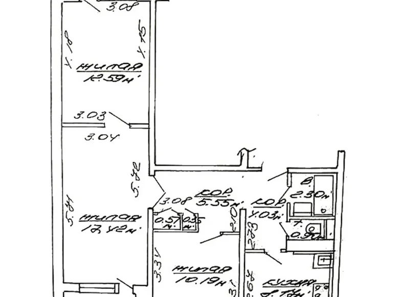 Квартира 3 комнаты 66 м² Минск, Беларусь