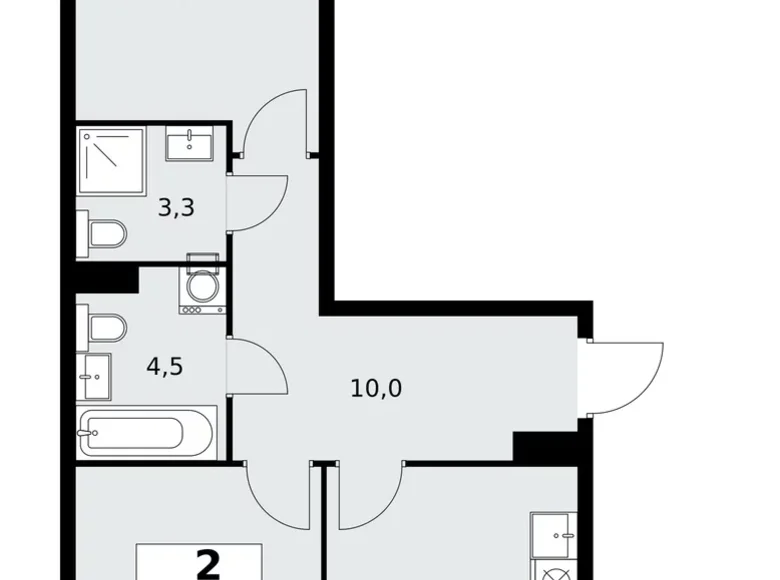 Apartamento 2 habitaciones 54 m² poselenie Sosenskoe, Rusia