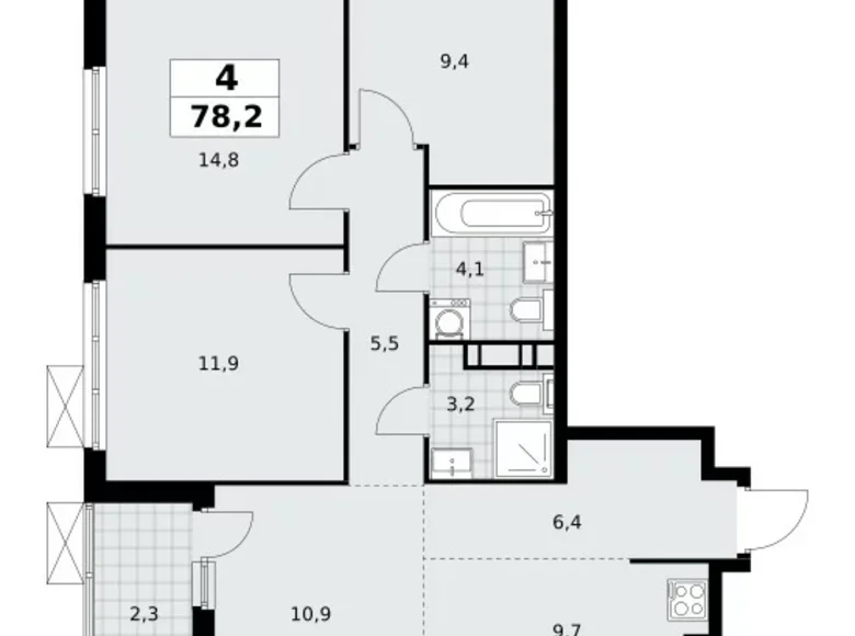 Wohnung 4 zimmer 78 m² Moskau, Russland