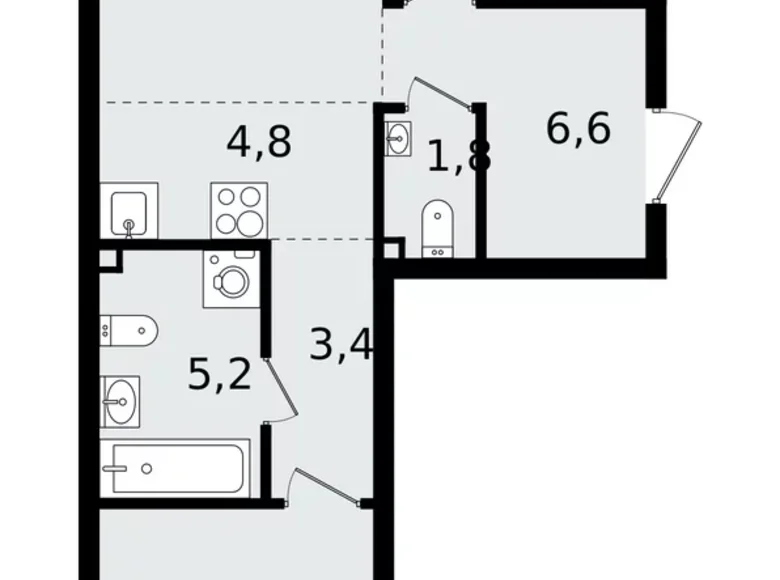 Квартира 3 комнаты 59 м² Всеволожск, Россия