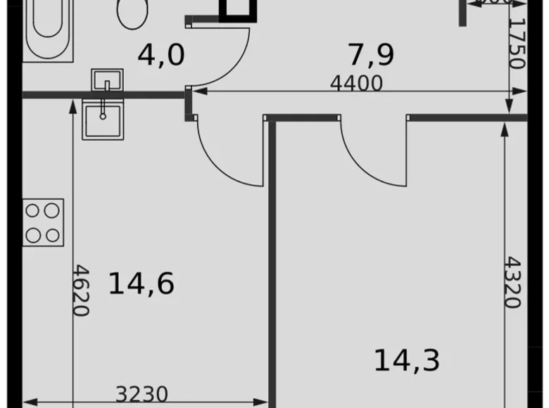 Wohnung 1 zimmer 42 m² Nordwestlicher Verwaltungsbezirk, Russland