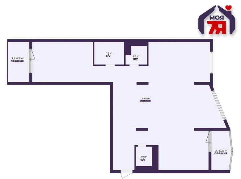 Apartamento 3 habitaciones 91 m² Saligorsk, Bielorrusia