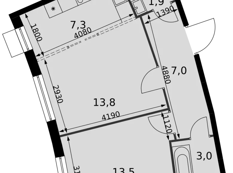 Квартира 2 комнаты 46 м² Развилка, Россия