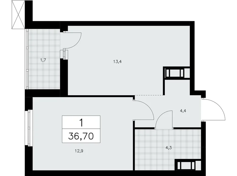 Appartement 1 chambre 37 m² Krasnoye Selo, Fédération de Russie