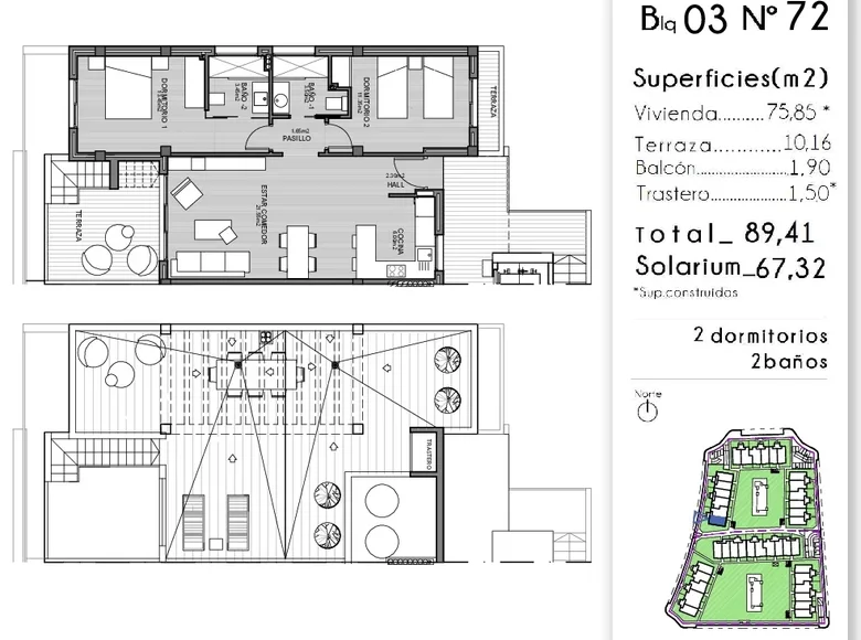 2 bedroom penthouse 90 m² Guardamar del Segura, Spain