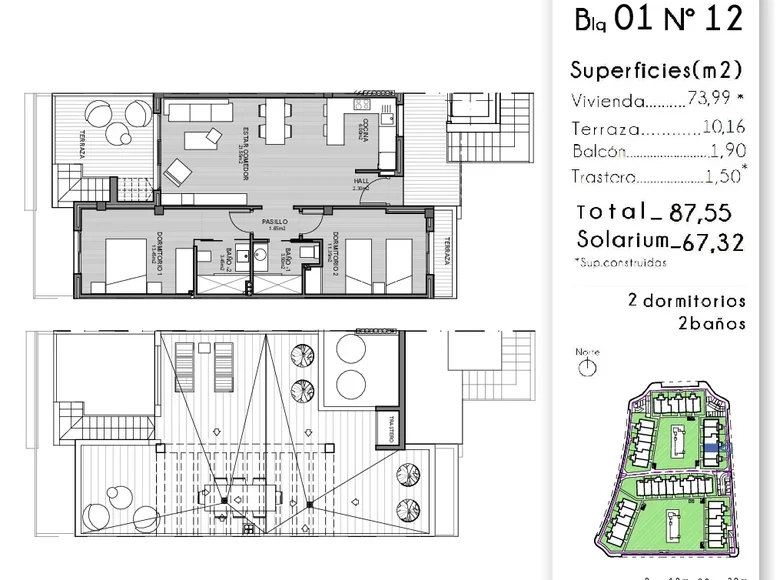 2 bedroom penthouse 87 m² Guardamar del Segura, Spain