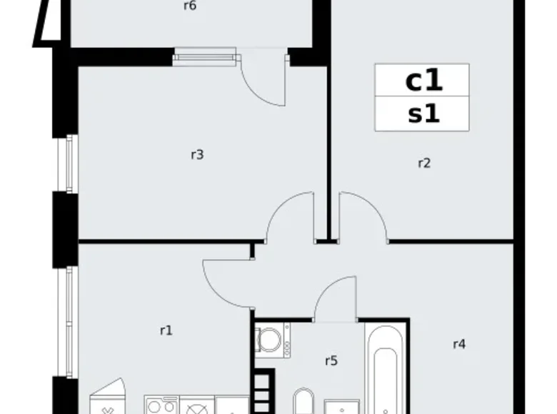 Wohnung 2 zimmer 52 m² poselenie Sosenskoe, Russland