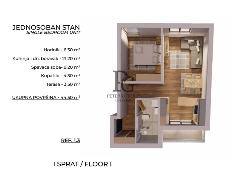 Apartamento 2 habitaciones 44 m² Bar, Montenegro