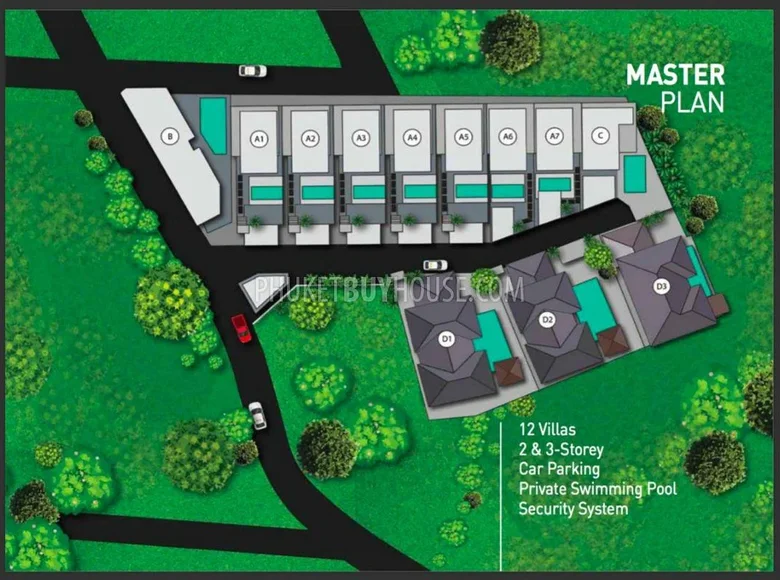 Villa de tres dormitorios 303 m² Ban Nai Trok, Tailandia