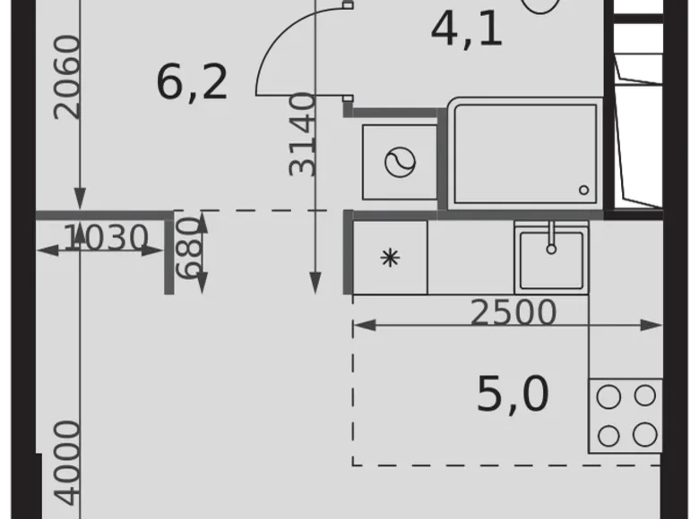 1 room studio apartment 30 m² Moscow, Russia