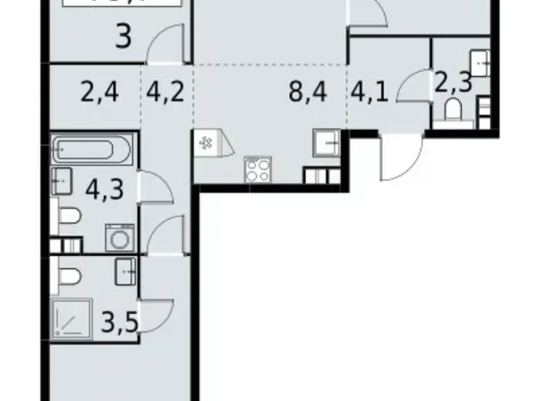 Wohnung 4 zimmer 80 m² Südwestlicher Verwaltungsbezirk, Russland