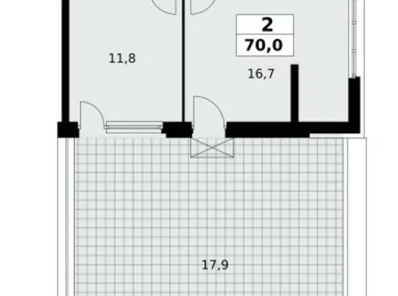 Квартира 2 комнаты 70 м² Москва, Россия