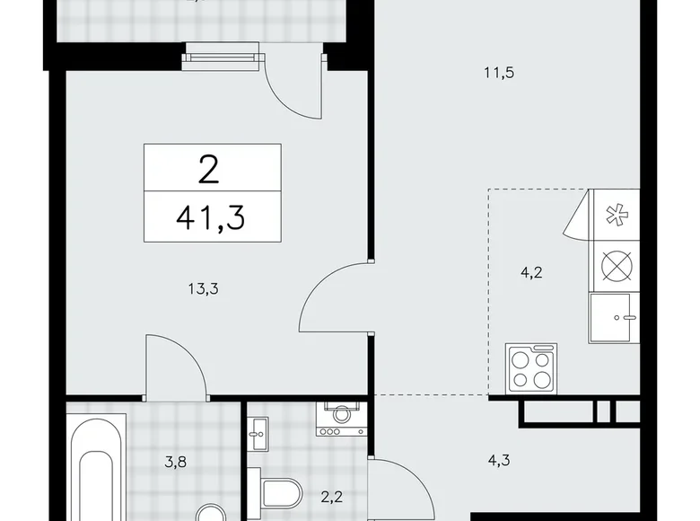 Apartamento 2 habitaciones 41 m² poselenie Sosenskoe, Rusia