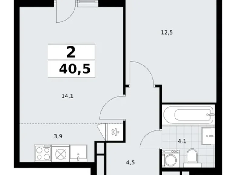 Mieszkanie 2 pokoi 41 m² Postnikovo, Rosja